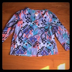 Colorful 3 quarter sleeve, Ruby Rd. dress shirt